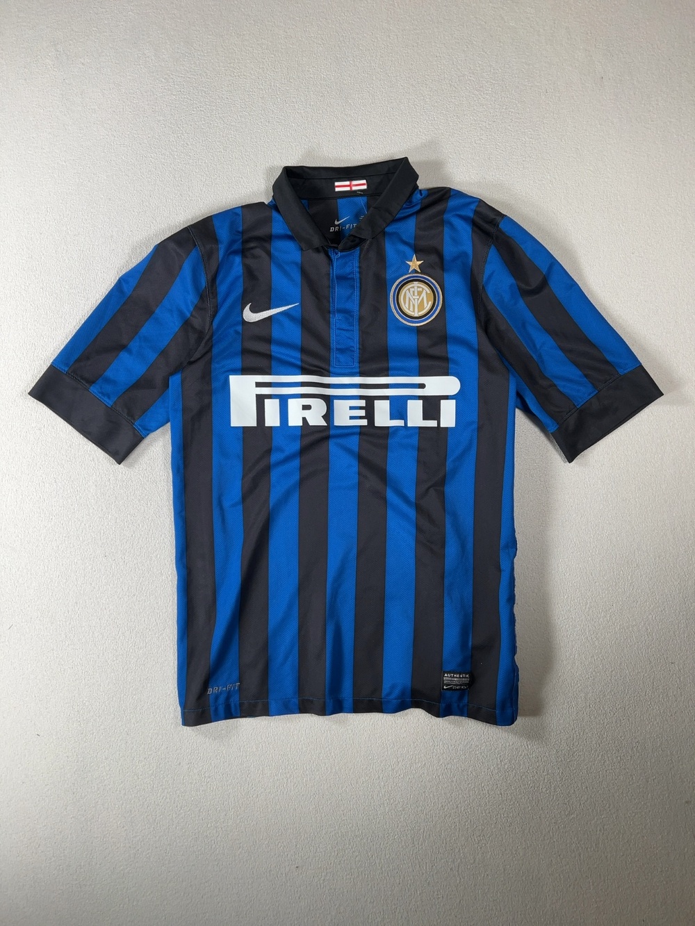 Nike Inter Milan 2011-2012 Home Soccer Jersey Dri-FIT Pirelli Blue Black S